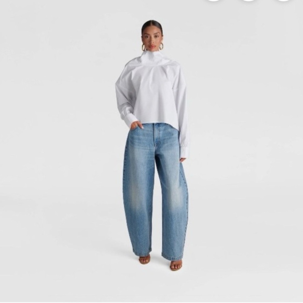 KBB by Kahlana Women's Long Sleeve The Balloon Top White 1X - NWT